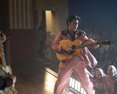 Austin Butler stars as Elvis Presley in “Elvis.”  (Courtesy Warner Bros. Pictures)