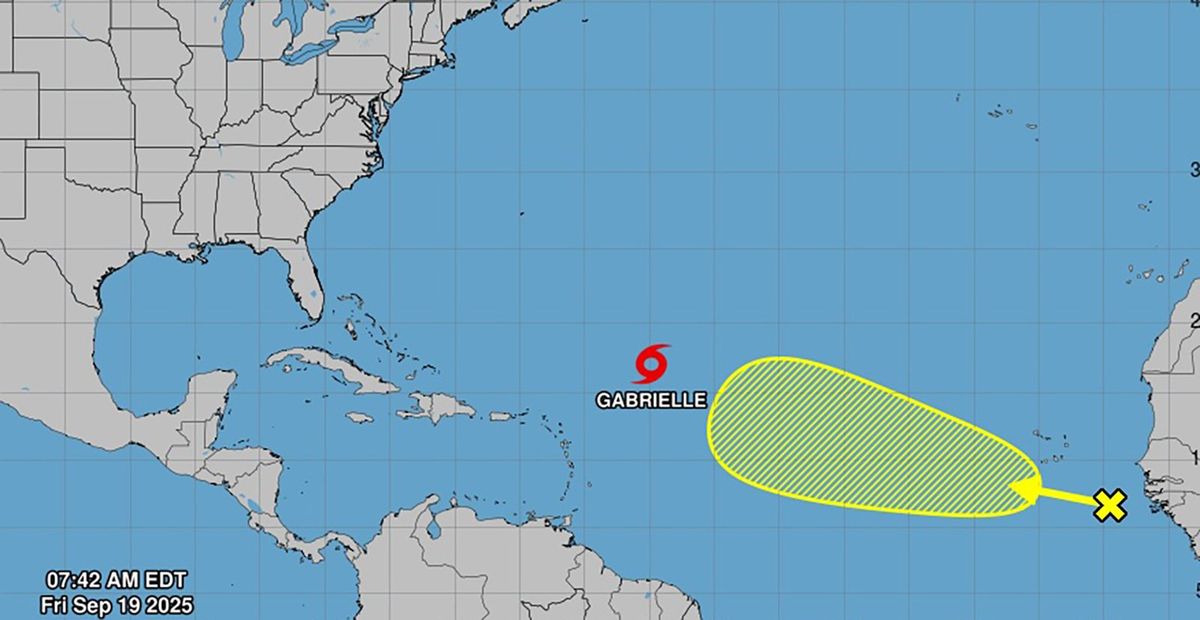 The tropical wave behind Gabrielle remains at a 20% chance of development over the next week. (Tribune News Service )