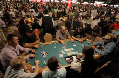 
A throng of players gathered Friday  in Las Vegas to compete in the $10,000 buy-in main event at the World Series of Poker. Associated Press
 (Associated Press / The Spokesman-Review)