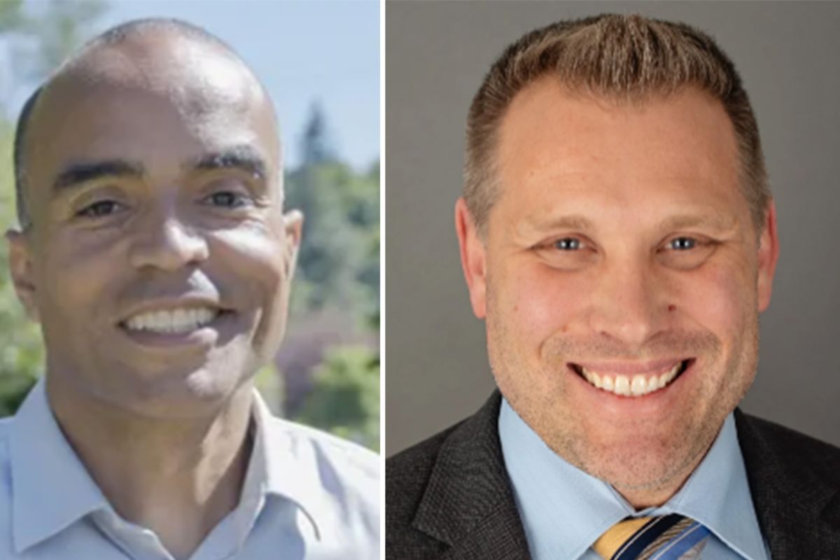 Democrat Nick Brown, left, faces Republican Pete Serrano in the race for Washington attorney general in the November 2024 election. 