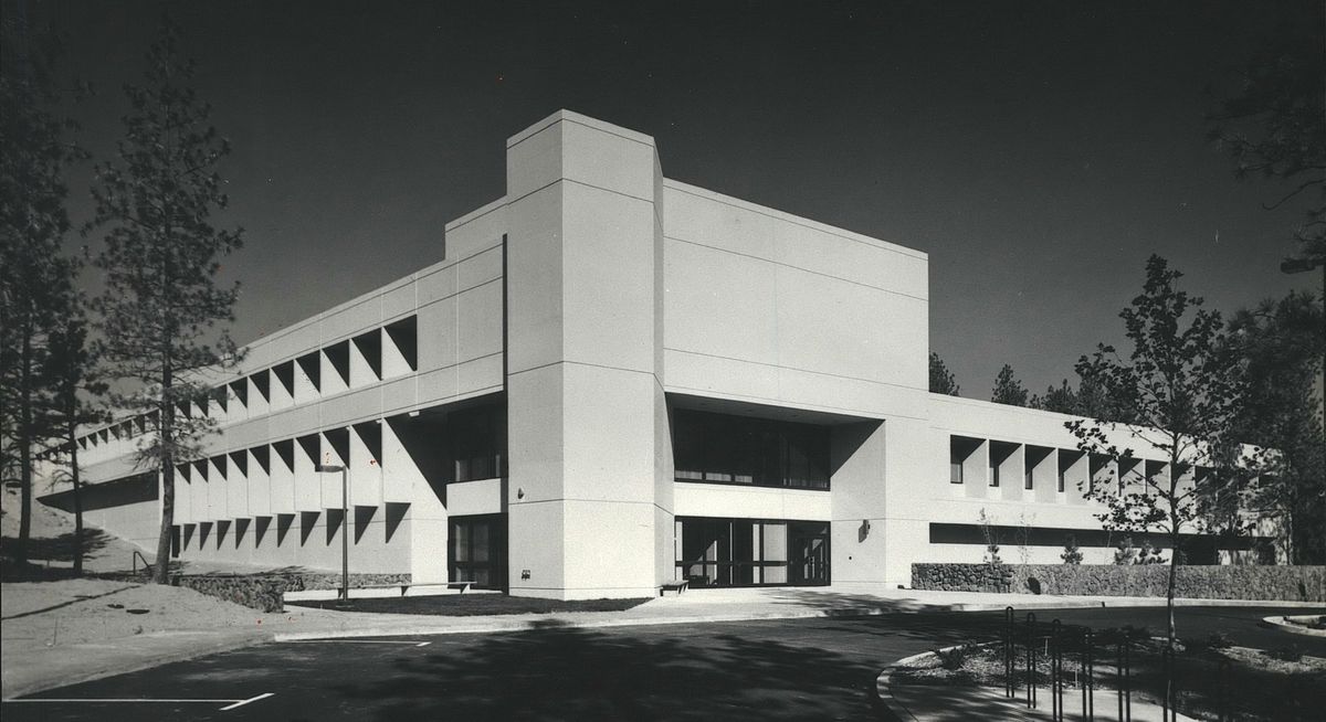 1980: Completed in 1980, the Intercollegiate Center for Nursing Education opened with 59,000 square feet of space on a parcel across from Spokane Falls Community College, focusing on nurse training for nearly 30 years. It was named the Warren G. Magnuson Building after the U.S. senator who helped secure federal funding for the structure. The building was designed by notable modern architecture firm Walker, McGough, Foltz, Lyerla Architects and Engineers. (Spokesman-Review photo archives)