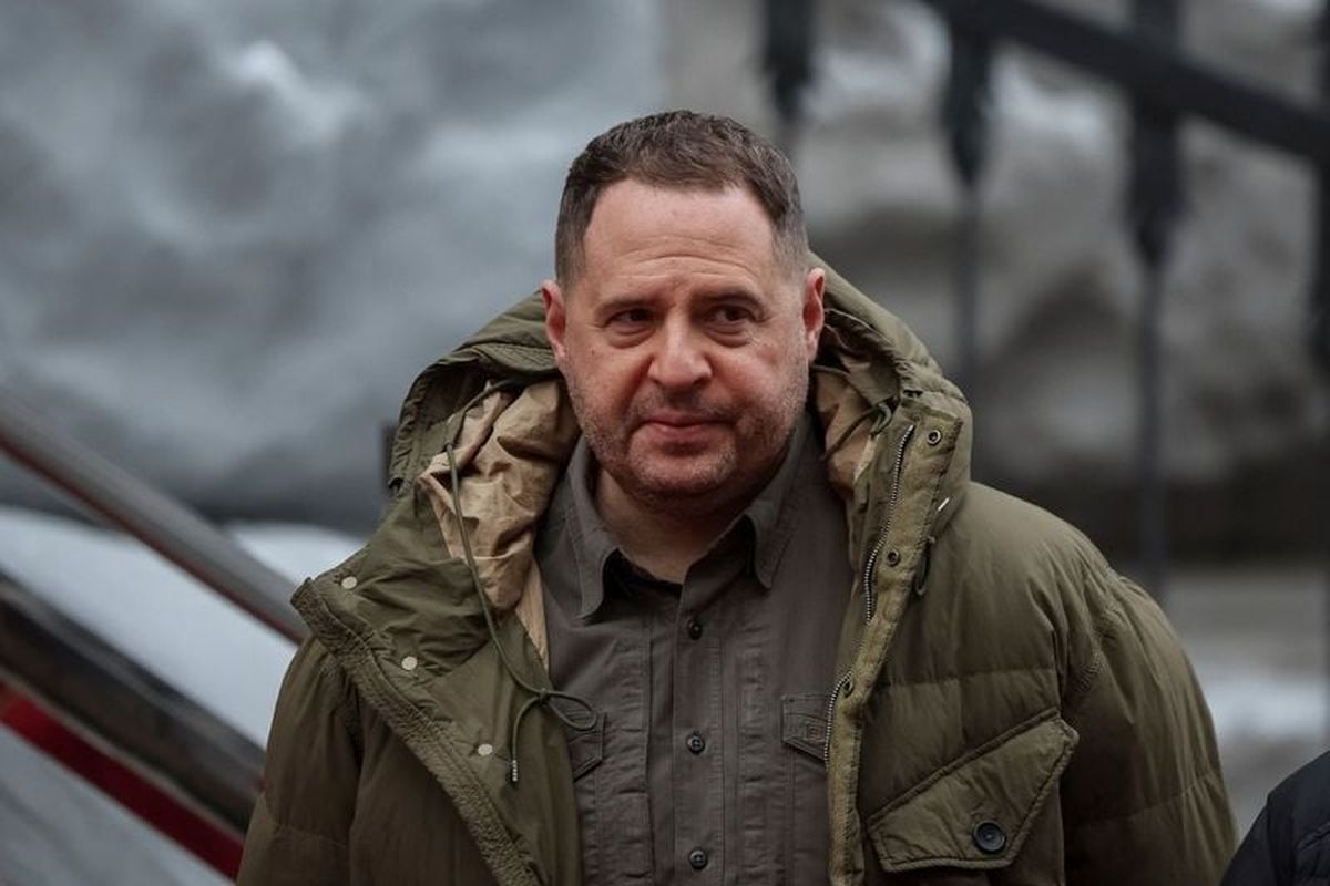 FILE PHOTO: Head of the Presidential Office Andriy Yermak looks on, amid Russia
