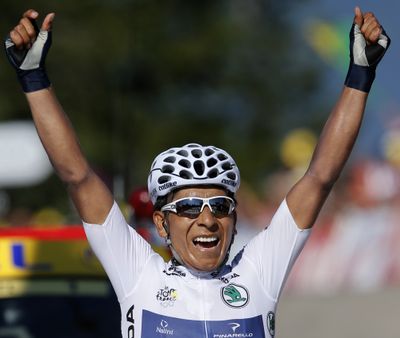 Nairo Quintana of Colombia won Stage 20 of the Tour de France. (Associated Press)