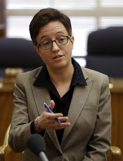 Oregon House Speaker Tina Kotek, D-Portland, speaks Jan. 26, 2017, in Salem, Ore. Kotek announced Thursday she is running for governor. Gov. Kate Brown, a Democrat like Kotek, cannot run for re-election in 2022 due to term limits.   (Associated Press)