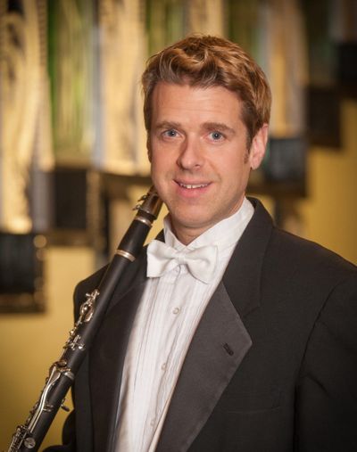 Chip Phillips, principal clarinetist for the Spokane Symphony Orchestra, performed Saturday night with Northwest Bachfest.  (Hamilton Studio)