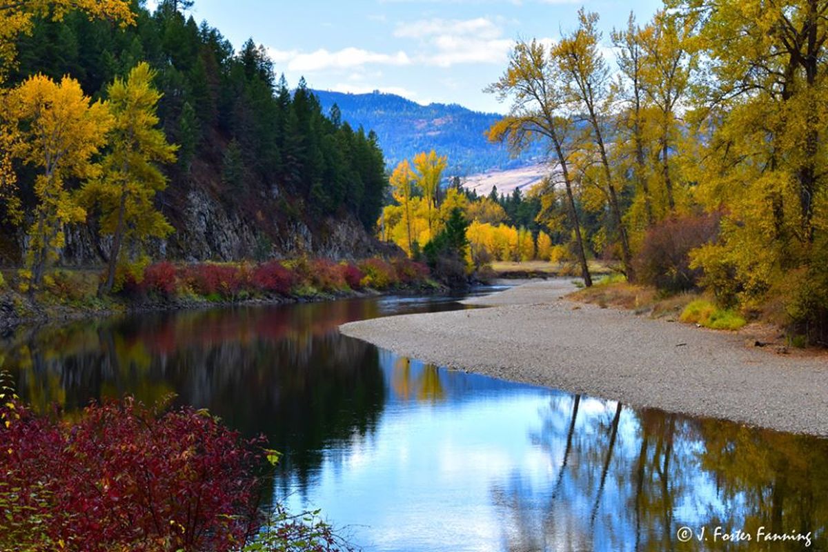 Ferry County Rail Trail along the Kettle River in October. (J. Foster Fanning)