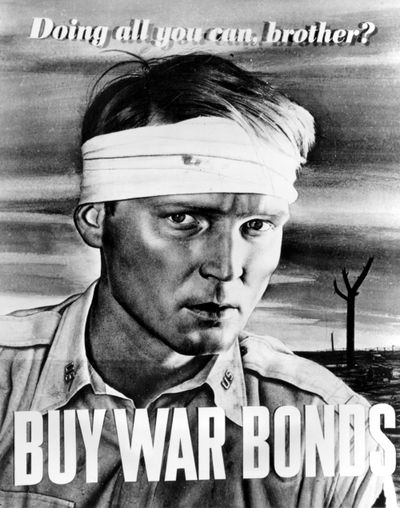 This undated picture shows a war bond poster painted by Robert Sloan.  (Associated Press / The Spokesman-Review)