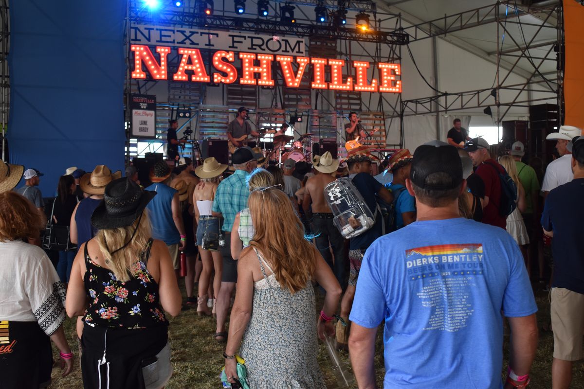 Laine Hardy performs in the Next From Nashville tent during the Watershed Country Music Festival at the Gorge Amphitheatre on Saturday, July 31, 2021, in George.  (Don Chareunsy/The Spokesman-Review)