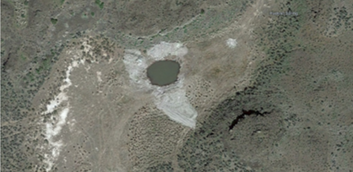 An alkali wetland on the King Ranch seen in April 2021.  (Google Earth)