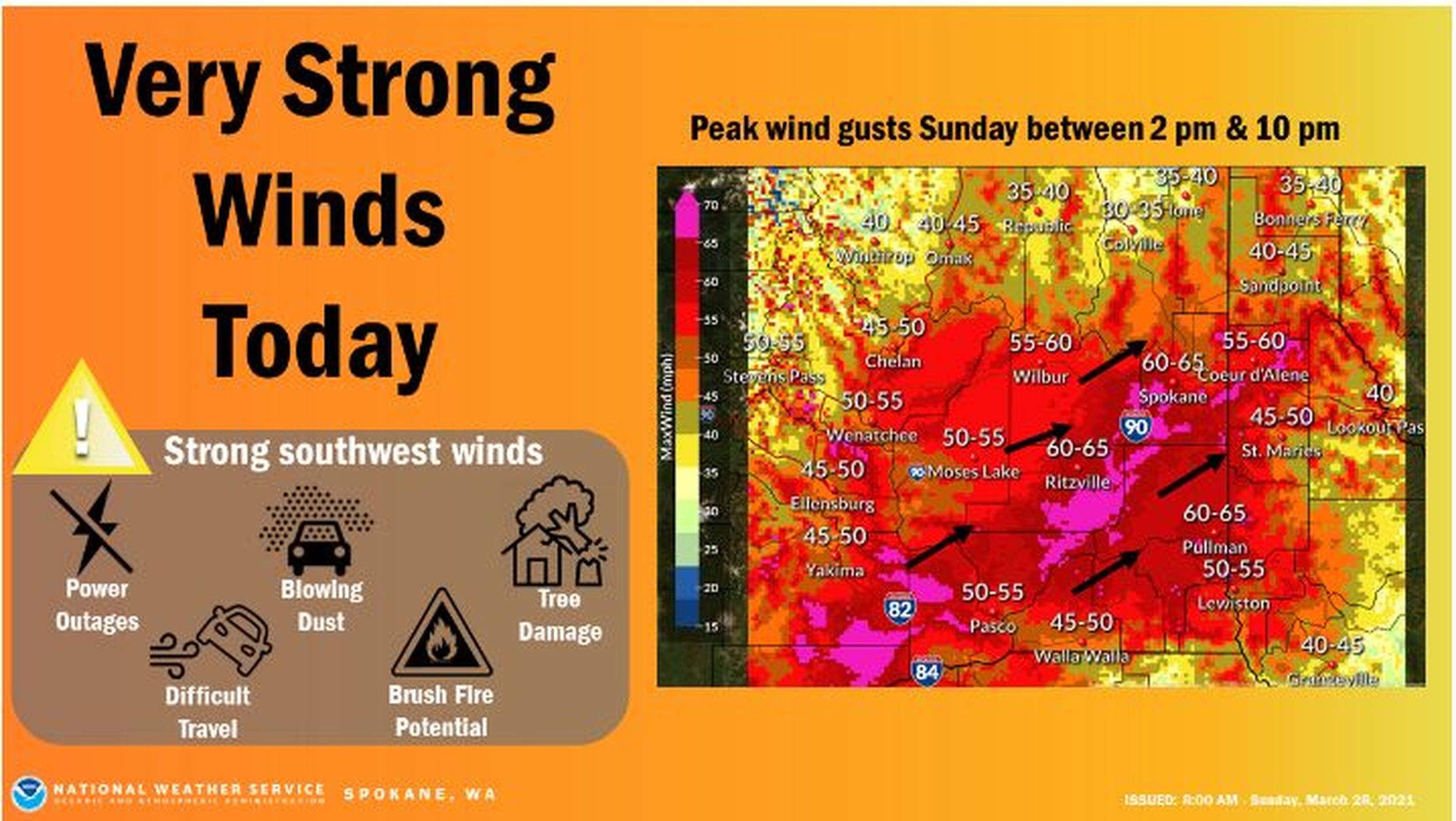 Heavy winds knock out power to thousands in Inland Northwest, dust