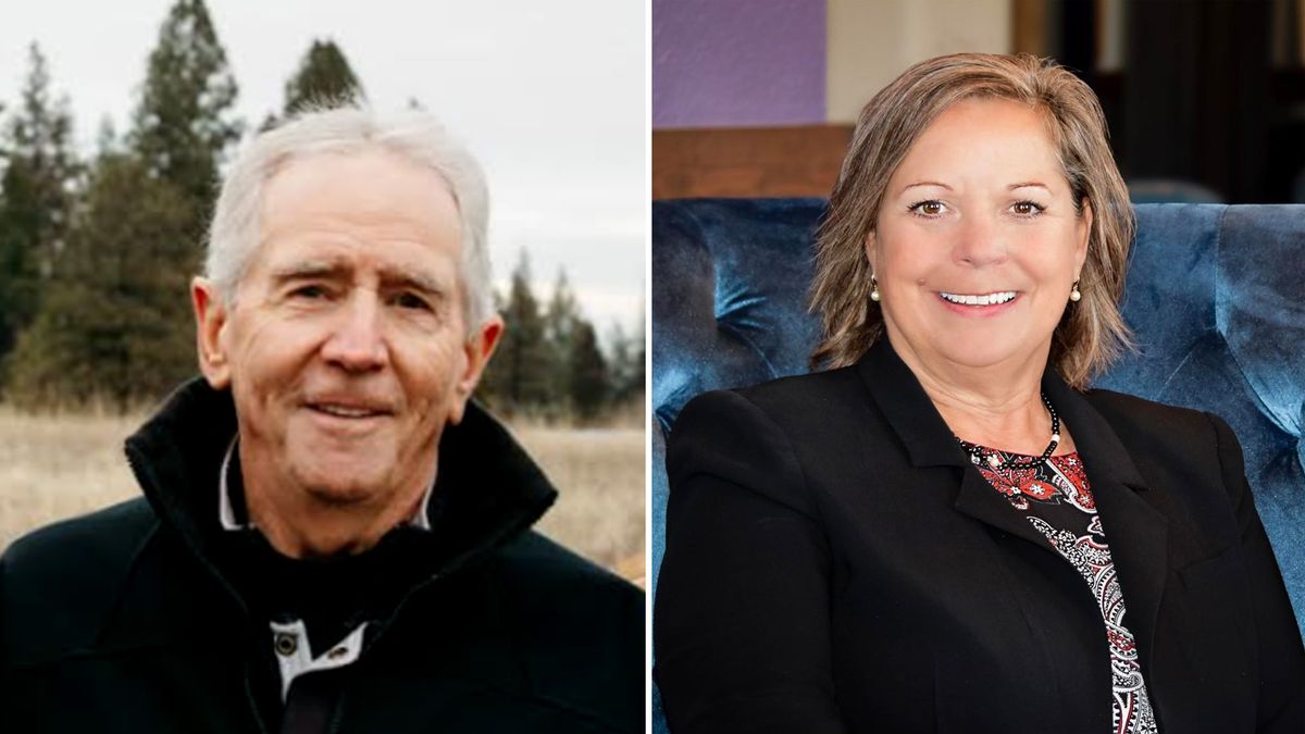 Former Medical Lake Mayor John Higgins, left, is challenging sitting Mayor Terri Cooper, right, in her first re-election bid. (Photos courtesy of the candidates)