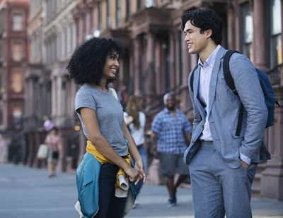 Yara Shahidi and Charles Melton in “The Sun is Also a Star.” (Warner Bros.)