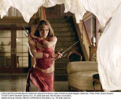 
Elektra (Jennifer Garner) wields her weapons of choice: a pair of three-pronged daggers called sais.
 (Photo courtesy of 20th Century Fox / The Spokesman-Review)
