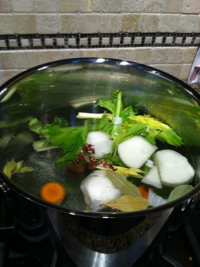 Don’t waste leftover vegetables and bones, throw them in a pot to make a stock. (File)