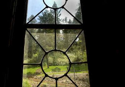 A view of the Corbin House gardens as seen from inside the historic structure.
(Brian Plonka / The Spokesman-Review)