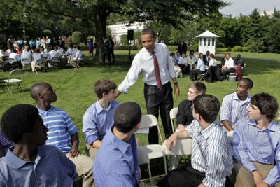President  Obama hosts a cookout Friday  at the White House for young men, one of several events in the capital to stress the importance of being good fathers. (Associated Press / The Spokesman-Review)