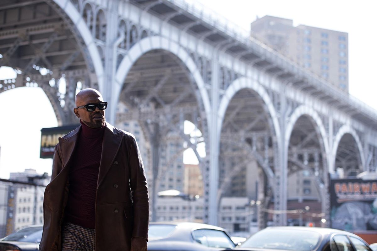 In the sequel “Shaft,” Samuel L. Jackson stars as detective John Shaft, the nephew of the character of the same name in the 1971 blaxploitation classic “Shaft.” (Kyle Kaplan / Warner Bros. Pictures)