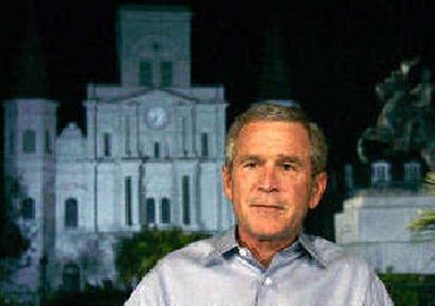 
President Bush announces a new reconstruction plan to help rebuild the area damaged by Hurricane Katrina. 
 (The Spokesman-Review)