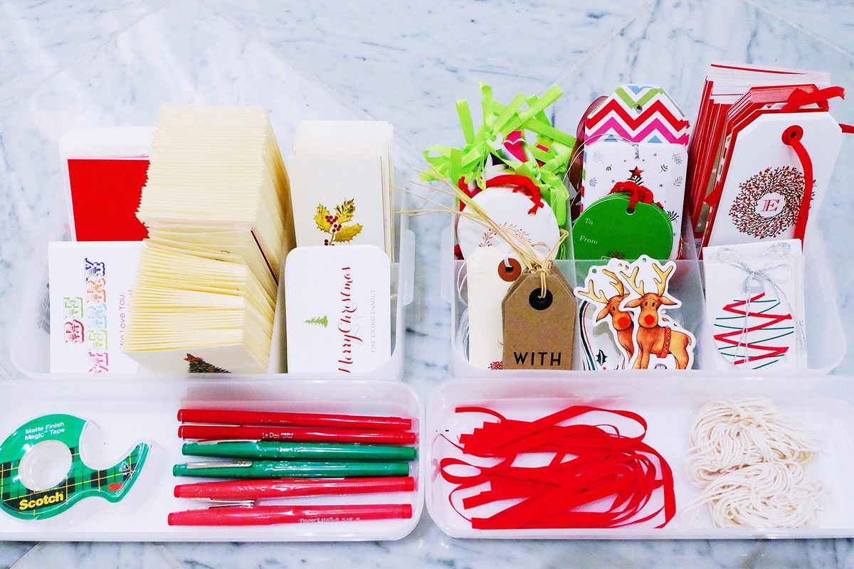 Set up a holiday wrapping station. (MUST CREDIT: The Home Edit) (The Home Edit / The Washington Post)