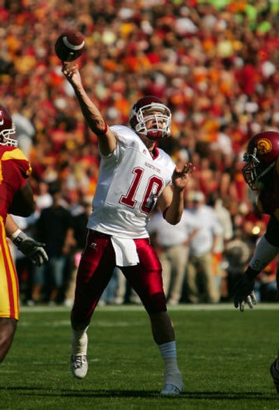 
Washington State quarterback Alex Brink will play against his hometown, Eugene, Ore.
 (Associated Press / The Spokesman-Review)