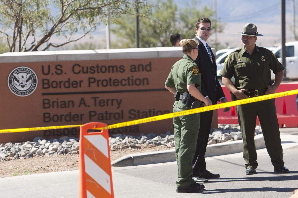 Border Patrol Agents and Secretary of Homeland Security Janet Napolitano