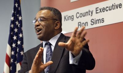 King County Executive Ron Sims speaks at a news conference Monday in Seattle, where he announced that President Barack Obama will nominate him to be deputy secretary of the U.S. Department of Housing and Urban Development.  (Associated Press / The Spokesman-Review)