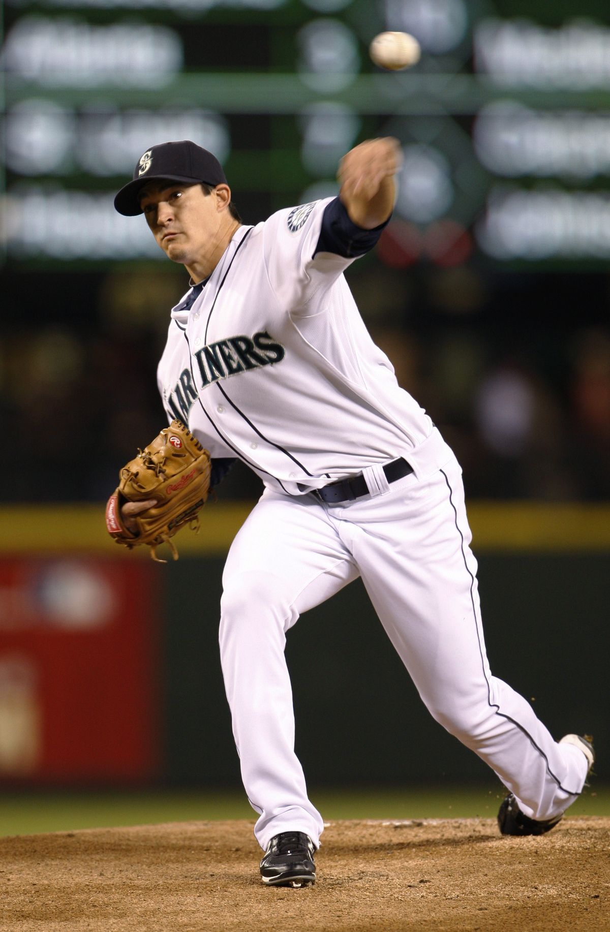 Seattle Mariners starting pitcher Anthony Vasquez throws to the Oakland Athletics in the first inning of a baseball game in Seattle on Wednesday Sept. 28, 2011. (Kevin Casey / Fr132181 Ap)