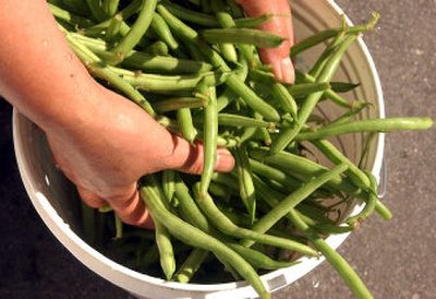 Lylo's Garden of Otis Orchards sells greenbeans at the Spokane Farmers Market.
(Kathryn Stevens / The Spokesman-Review)