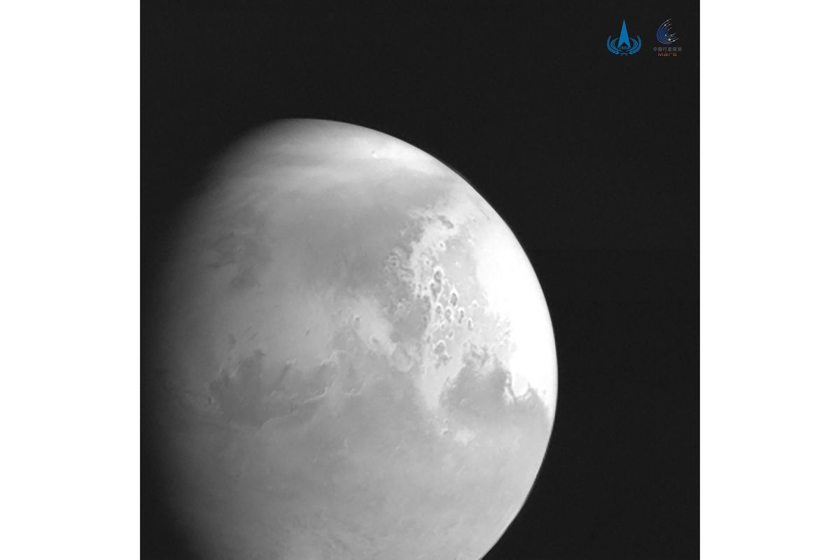 In this undated photo released by the China National Space Administration, a view of the planet Mars is captured by China