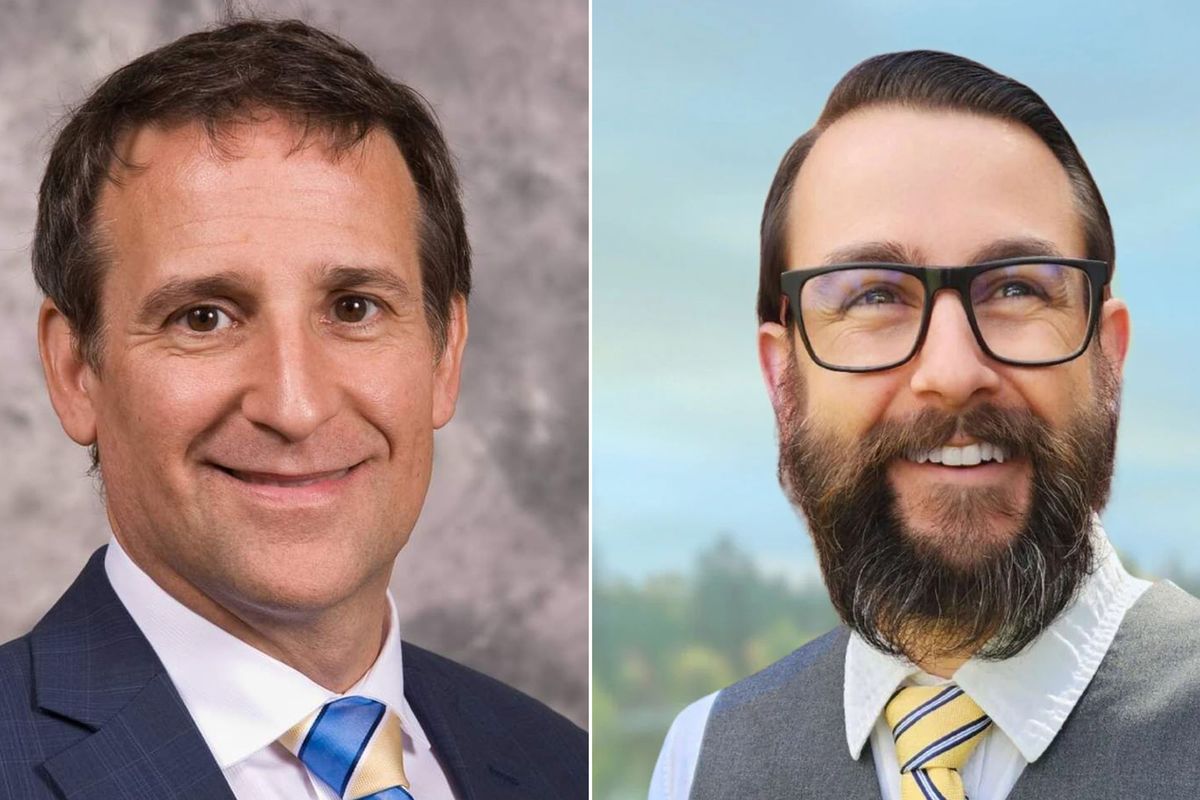 Mike Kelly and Kristopher Pockell, the two candidates vying for longtime Spokane Valley City Councilman Rod Higgins’ seat on the council this November. 