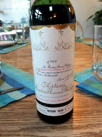 A bottle of 1966 Bordeaux. (Jim Kershner)