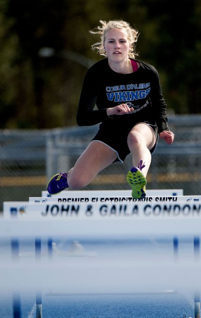 Coeur d’Alene senior Kaitlyn Gunnerson is focused on school records in the 100 and 300 hurdles. (Kathy Plonka)