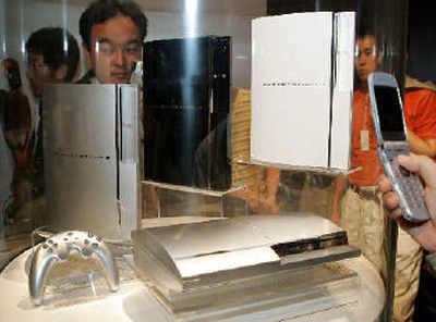 
Mock-up models of Sony Computer Entertainment Inc.'s next-generation video-game machine PlayStation 3 are displayed at a the company's strategy event in Tokyo last year. 
 (Associated Press / The Spokesman-Review)