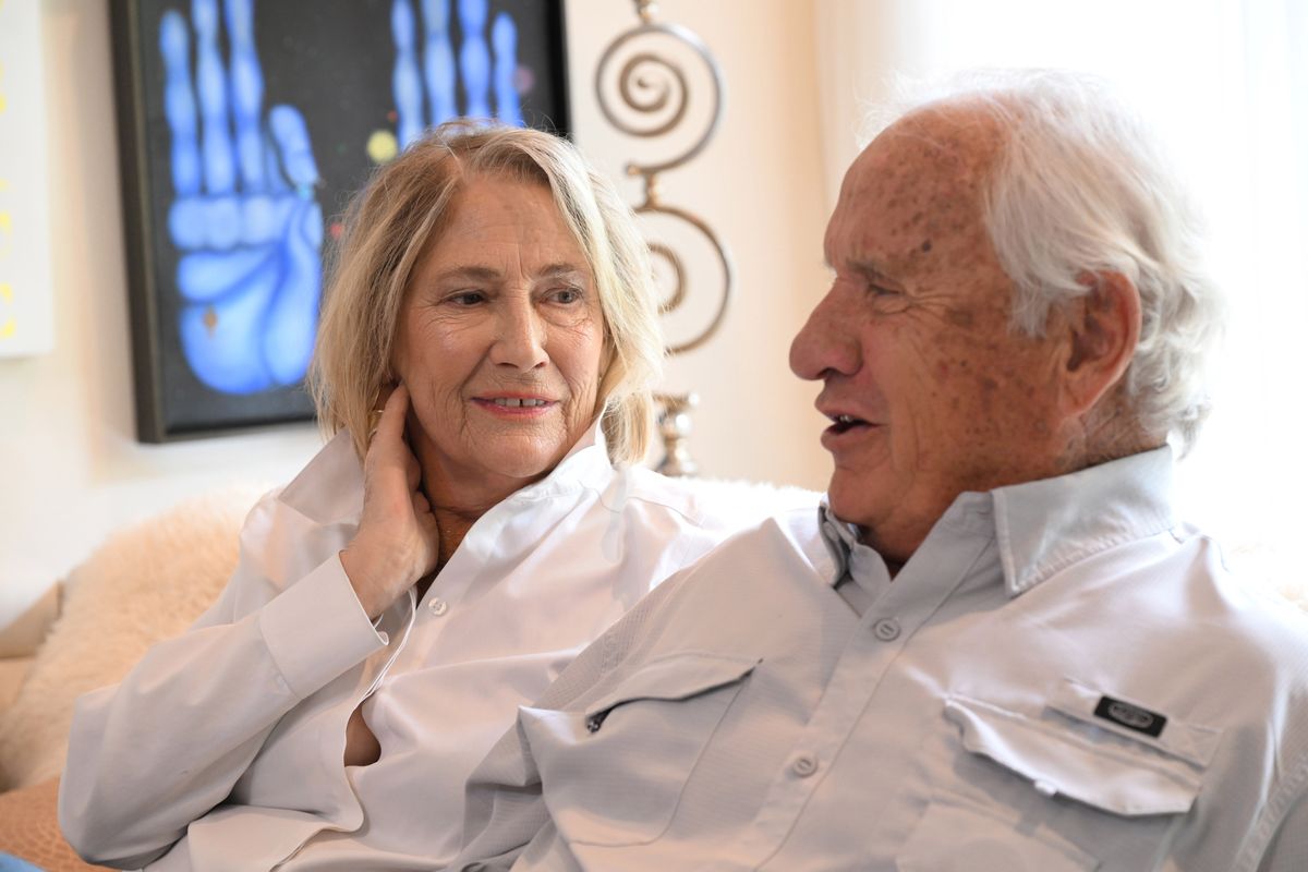 Susan Faltermeyer, left, looks at her husband Bob Faltermeyer as they talk about Bob’s donation of a kidney to his wife in January at the Mayo Clinic in Phoenix. Susan’s kidney function was declining because of aggressive chemotherapy earlier in life and Bob volunteered one of his own. Both Susan, 70, and Bob, 75, are healthy today. They were photographed at their Spokane home on Monday.  (Jesse Tinsley/THE SPOKESMAN-REVIEW)