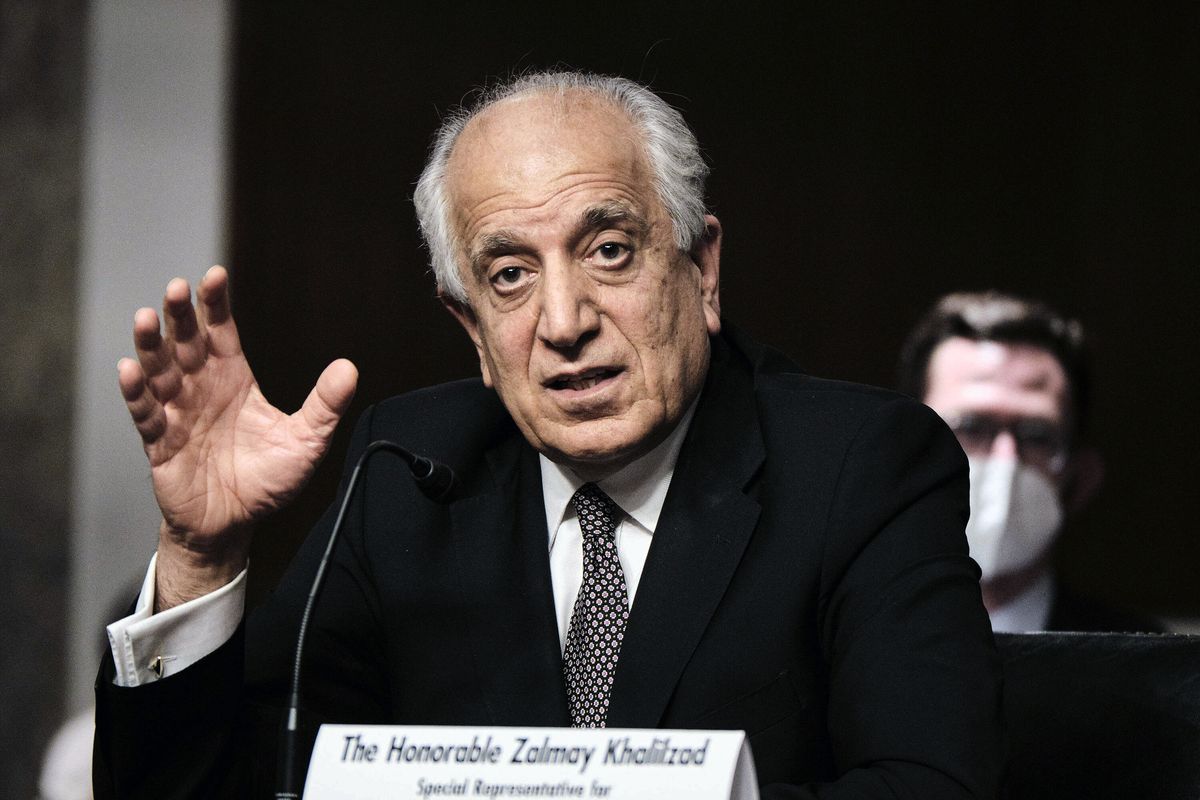 Zalmay Khalilzad, special envoy for Afghanistan Reconciliation, testifies before the Senate Foreign Relations Committee on Capitol Hill in Washington, April 27, 2021, during a hearing on the Biden administration