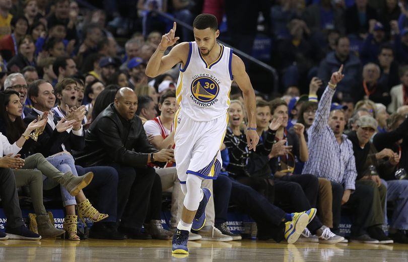Golden State’s Stephen Curry signifies team’s place in standings. (Ben Margot / Associated Press)