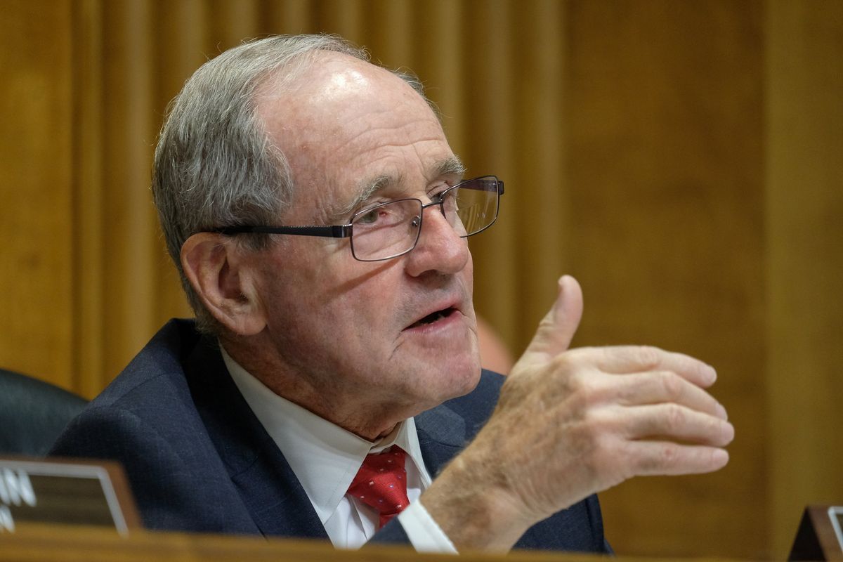Sen. Jim Risch, R-Idaho, speaks during a Senate Foreign Relations Committee hearing at the U.S. Capitol on Dec. 6, 2023.  (Orion Donovan Smith/The Spokesman-Review)