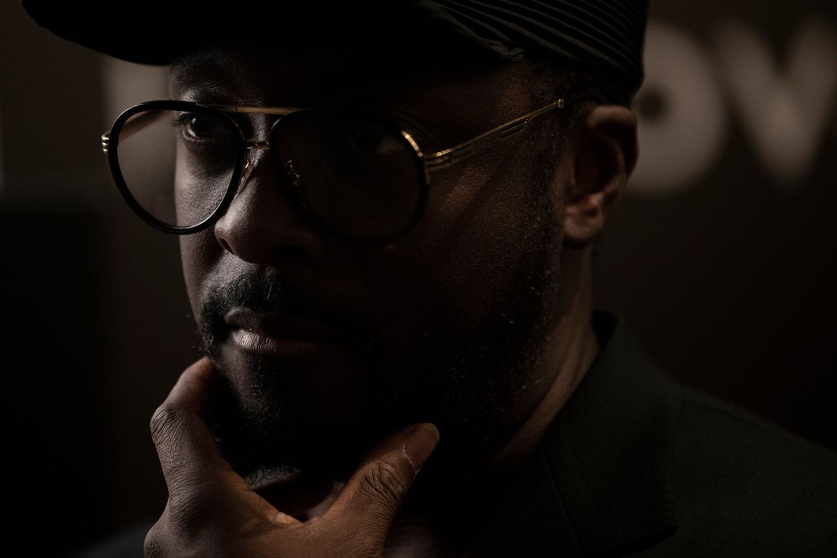 American musician will.i.am, front man for Black Eyed Peas listens during an interview in Jerusalem, where he spoke at an innovation conference held by Improvate, Monday, Nov. 29, 2021. will.i.am said Monday that politics don’t dictate his actions, with pressure from pro-Palestinian activists unable to deter him from performing in Israel.  (Maya Alleruzzo)