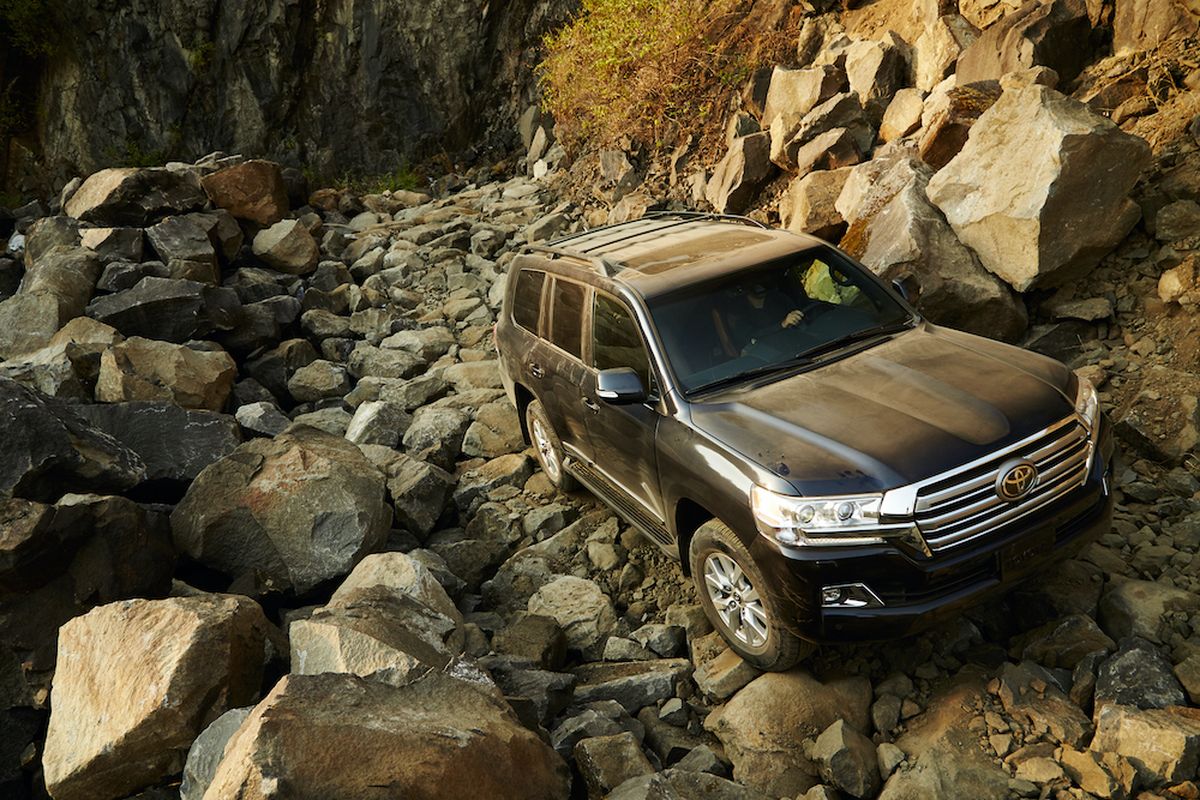 Sold only with a sophisticated full-time four-wheel-drive system, its 8.9 inches of ride height and assorted computerized off-road aids (including a super-low crawl mode), the Land Cruiser has been a favorite of off-roaders since its debut in 1951. (Toyota)