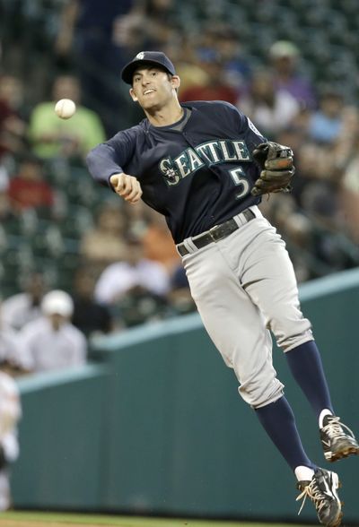 The glove work of Seattle Mariners shortstop Brad Miller has taken a back seat to his two-homer game on Friday in Houston. (Associated Press)
