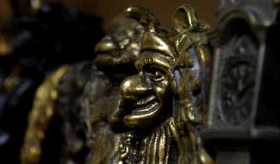 These antique handheld nutcrackers are part of C.J. Davis' inherited collection. Davis says her collection is the second largest in the world.
(Kathy Plonka / The Spokesman-Review)