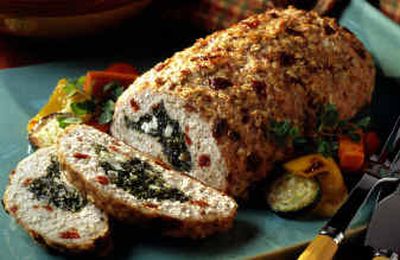 
Mediterranean Meatloaf  includes oatmeal, turkey and a combination of other ingredients that give it a Mediterranean flair.  
 (Associated Press / The Spokesman-Review)