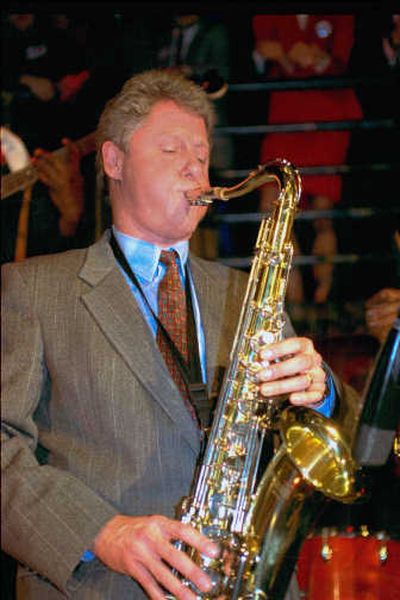 
Democratic presidential candidate Bill Clinton plays the saxophone  in  January  1992. Associated Press
 (Associated Press / The Spokesman-Review)