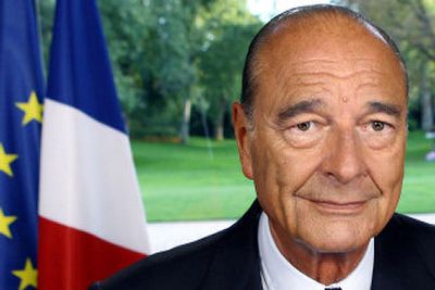 
French President Jacques Chirac speaks during a live television address from the Elysee Palace in Paris on Thursday. 
 (Associated Press / The Spokesman-Review)