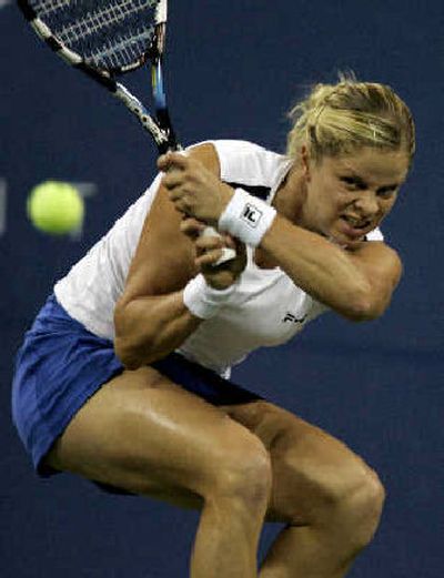 
Kim Clijsters returns to Mary Pierce during the final at the U.S. Open. 
 (Associated Press / The Spokesman-Review)