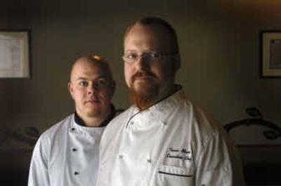 
Travis Mason, right, and Adam Starchman  are planning to open The Tartan Cafe in Coeur d'Alene, in the building that was formerly The Market Cafe.   It's at 1401 Fourth St.   
 (Jesse Tinsley / The Spokesman-Review)