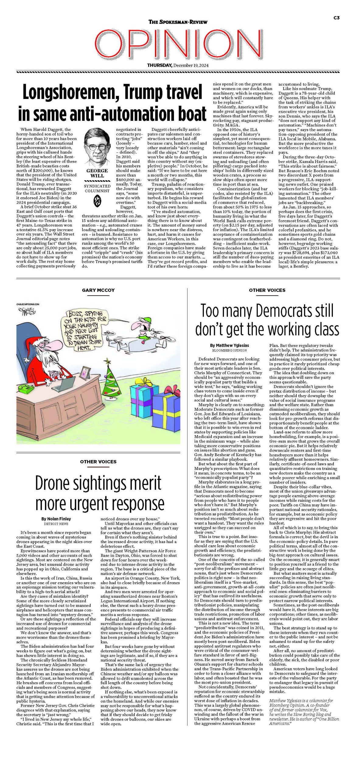 Opinion Front Page for Dec. 19, 2024 The SpokesmanReview