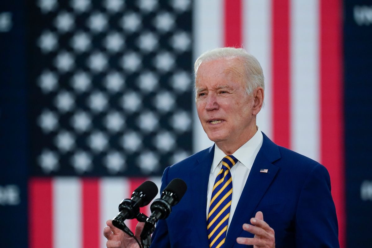 President Joe Biden speaks at Dakota County Technical College, in Rosemount, Minn., Tuesday, Nov. 30, 2021.  (Carolyn Kaster)