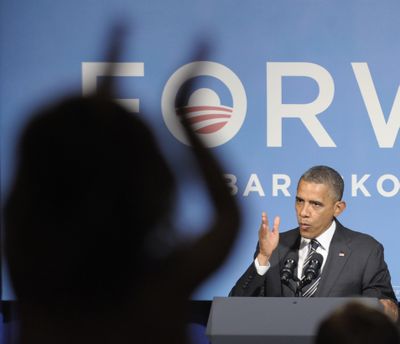 President Barack Obama speaks at a campaign event in Washington, Friday, Sept. 28, 2012, (Susan Walsh / Associated Press)