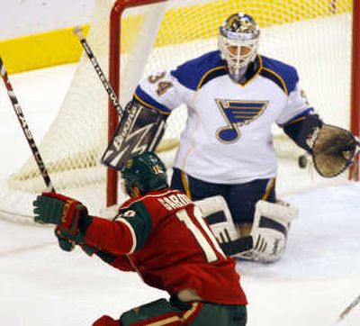 
Minnesota Wild right wing Marian Gaborik scores the winning goal. Associated Press
 (Associated Press / The Spokesman-Review)